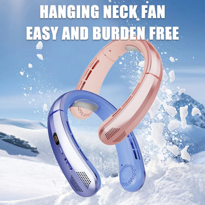 2025 Mini Neck Fan Hanging Neck Fan Portable Leaveless Air Conditioner Digital Display Air Conditioner Charging Neck Fan