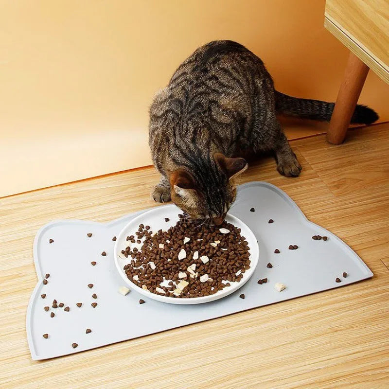 Pet Silicone food Mat Portable heat insulation Waterproof Non-Slip Feeding Mat Slow feeder Bowl Pad Cushion Cat Dog Pet supplies