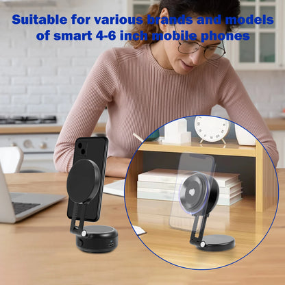 Suction Cup Phone Mount 360° Rotation Magnetic Phone Holder Multifunctional Portable Car Cellphone Holder for Smooth Surface