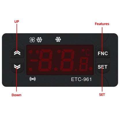 ETC-961 Mini Temperature Controller 220v Microcomputer Thermostats Digital Thermostat Refrigeration Alarm Wtih NTC Sensor