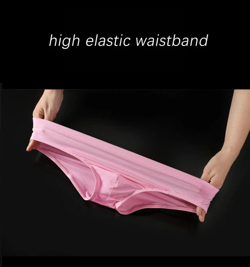 Mens Underwear Briefs Sexy Cueca Calzoncillos Hombre Slip Men Sleepwear Breathable Cotton Solid Color Male Panties Underpants