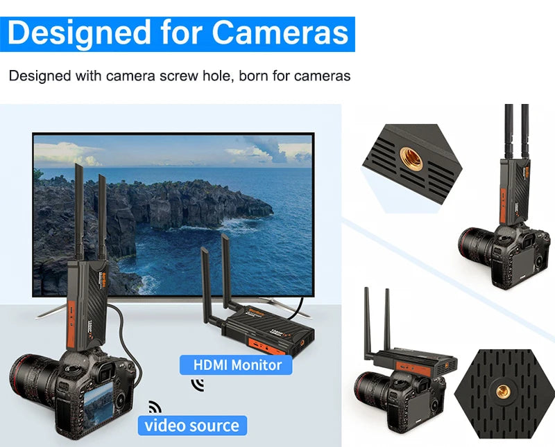 200m HDMI Extender Wireless Transmission Transmitter Receiver Live Streaming Share for Camera Video Camcorder PC To TV Monitor