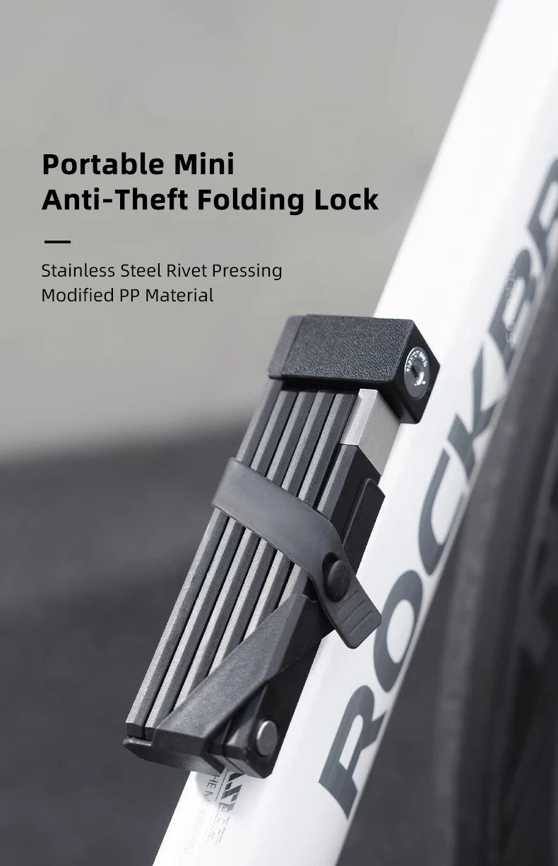 ROCKBROS Bike Lock Electric Bicycle Motorcycle MTB Road Bike Portable Anti-Theft Folding Password Lock Cycling Accessories