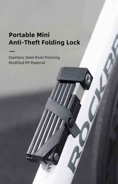 ROCKBROS Bike Lock Electric Bicycle Motorcycle MTB Road Bike Portable Anti-Theft Folding Password Lock Cycling Accessories