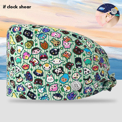 Printing Clinic Pharmacy Work Hat Dentistry Operating Room Doctor Scrubs Hats Adjustable Medical Nurse Accessories Surgical Caps