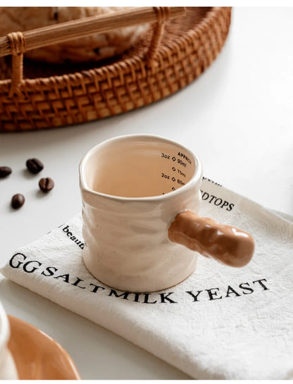 3oz/90ml Milk Jug Espresso Cup with Scale Fine Ceramic Coffee Measuring Cup Extraction Cup Milk Jug
