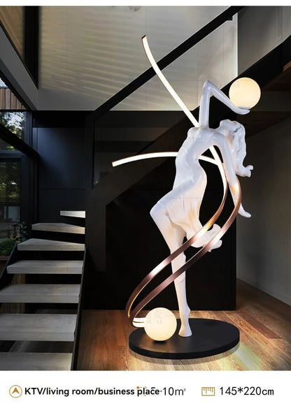 Misha White Goddess Statue Floor Lamp , Liberty Sculpture Floor Lamp , Art Human Floor Lamp