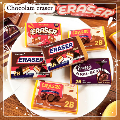 Aesthetic stationery back to school supplies Kawaii Stationery items Chocolate Erasers rubber school stationery accessories