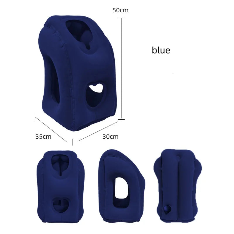 1pc PVC Inflatable Travel Pillow,Portable Headrest,Chin Support,Cushionfor Airplane,Car,Train,Office,Neck Head Nap Pillows,