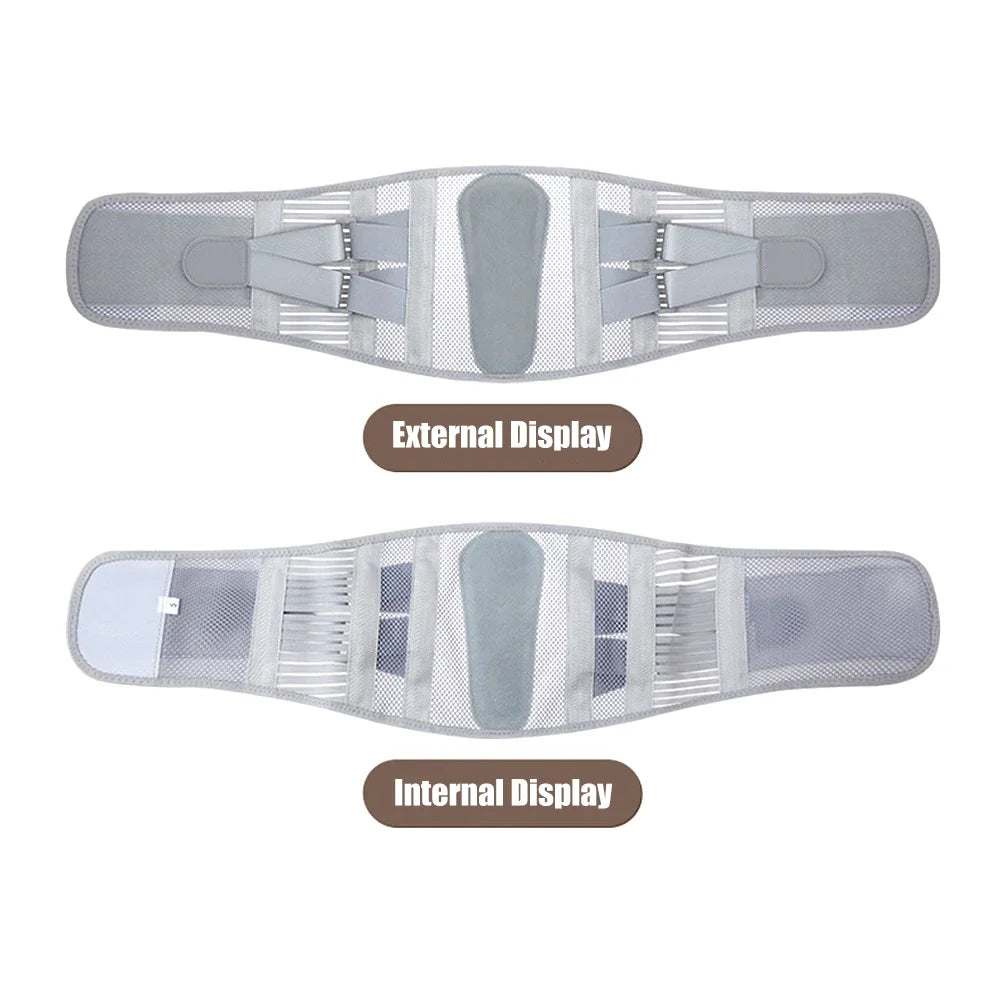 New Back Braces for Lower Back Pain, Lumbar Support for Men and Women, Breathable Soft Mesh Fabric and 5 Stays All-round Support