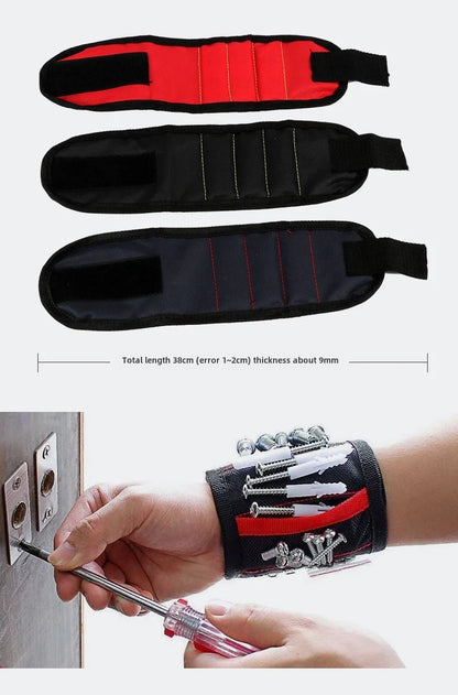 Magnetic Wristband with Super Strong Magnets Holds Screws, Nails, Drill Bit. Unique Wrist Support Design Cool Handy Gadget Gifts