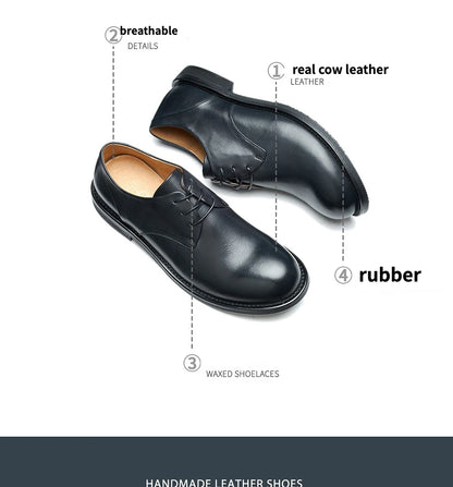 Soft Leather Mens Dress Shoes Luxury Genuine Leather 2025 Summer New Fashion Comfortable Handmade Designer Casual Business Shoes