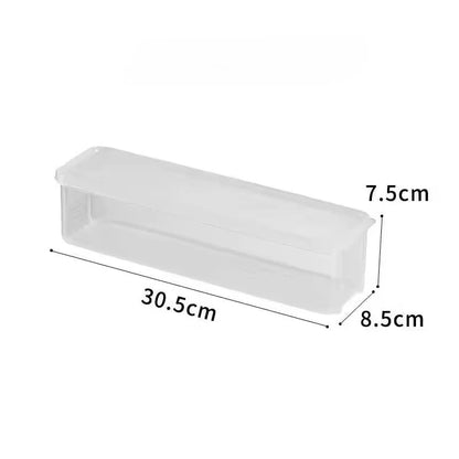1pc Long Rectangular Food Storage Containers, Plastic Reusable Refrigerator Organizer Boxes Kitchen Accessories