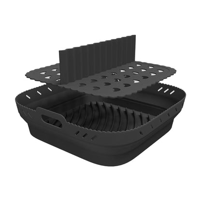 Dishwasher safe Square Silicone Air Fryer Liner Reusable Heat Resistant eazy clean air fryer silicone liners with divider