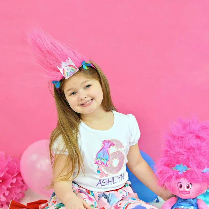 Felt Rainbow Theme Birthday Party Crown 1st 2nd 3rd Happy Birthday Party Decor Kids Baby Shower Party Number Hat Unicorn Party