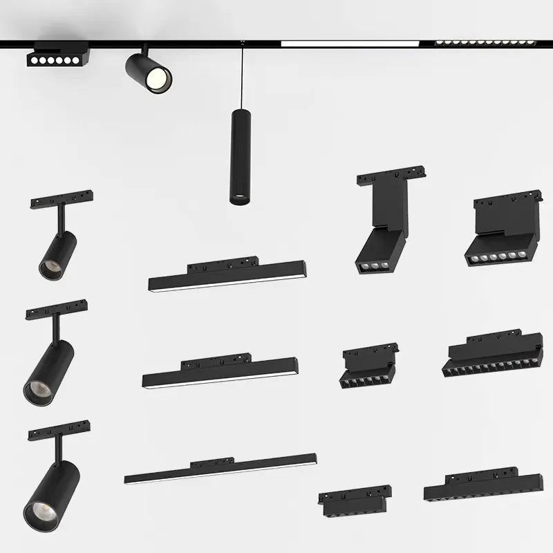 Magnetic Track Light Grille Flood Lamp Modern Embedded Flexible Linear Fixture LED Spotlight DC48V Ceiling Indoor Living