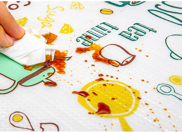 1 Roll Waterproof Table Mats Drawers Cabinet Shelf Liners Thickened Oilproof Mat Cartoon Table Pads Kitchen Table Decoration