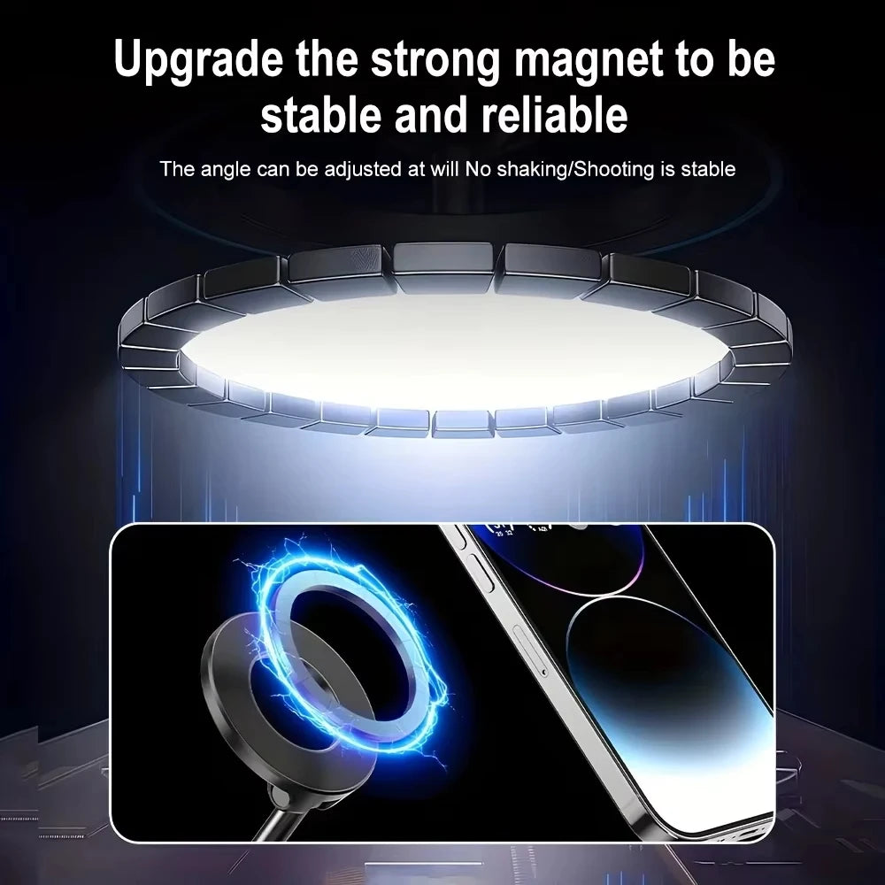 Magnetic Car Mount Strong Magnetic 360° Rotation Foldable Phone Holder For Cell Phone For iPhone 16 15 14 13 12 Live Streaming ﻿