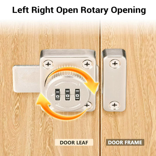 No-Punch Combination Door Cabinet Locks No Keys Needed Children Safety Enhanced Security for Home Interior Doors Entry Gate