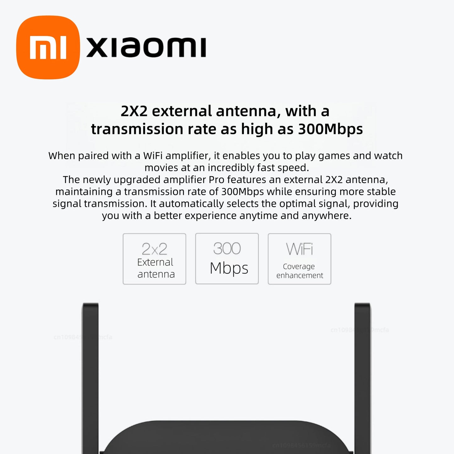 New Original Xiaomi Wifi Amplifier Pro 300M 2.4G Repeater Network Expander Range Extender Roteader Mi Wireless Wi-Fi Router