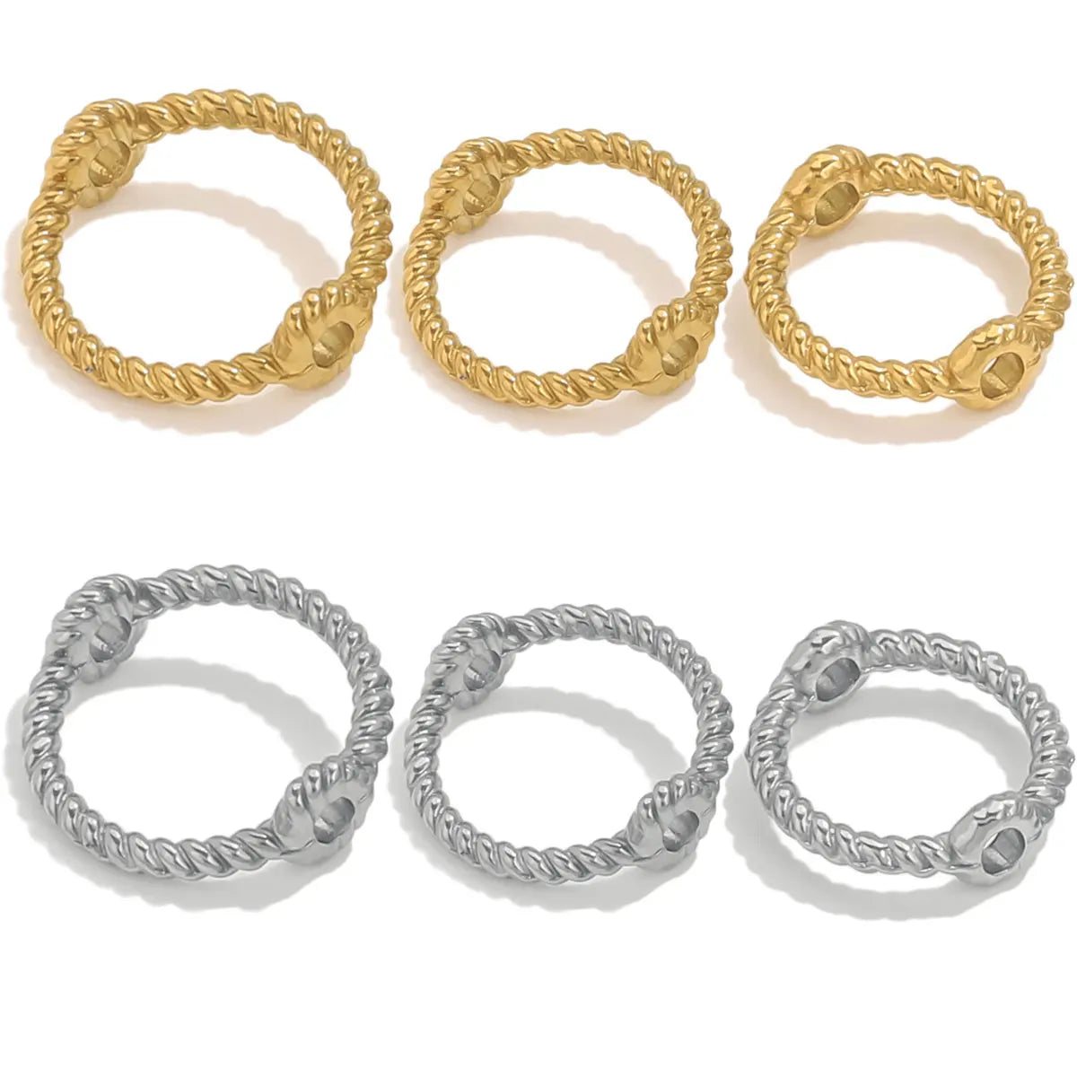 10pcs Stainless Steel 6 8 10mm Twisted Texture Round Jump Ring Personalized Fashion DIY Jewelry Accessories Wholesale