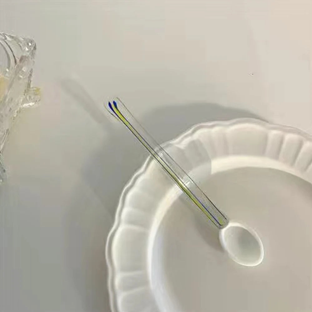 Crystal Spoon Glass Tea Spoon Creative Coffee Spoon Dessert Cake Spoon Tableware Milk Coffee Stirring Spoon Kitchen Dinnerware