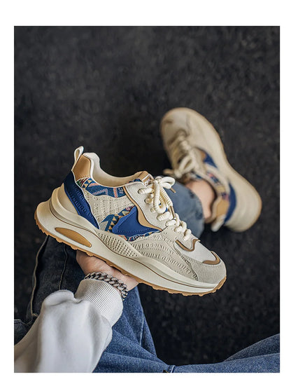 Men's Shoes 2025 Spring New Casual Versatile Comfortable Fashion Trend Niche Non-slip Wear-Resistant Retro Sneakers