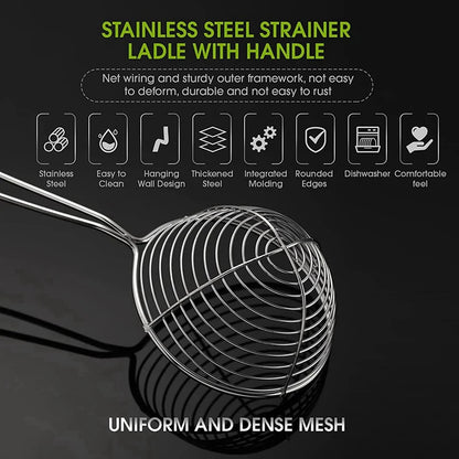 Hot Pot Strainer Scoops, Stainless Steel Hot Pot Strainer Spoons Mini Mesh Skimmer Spoon Strainer Ladle With Handle