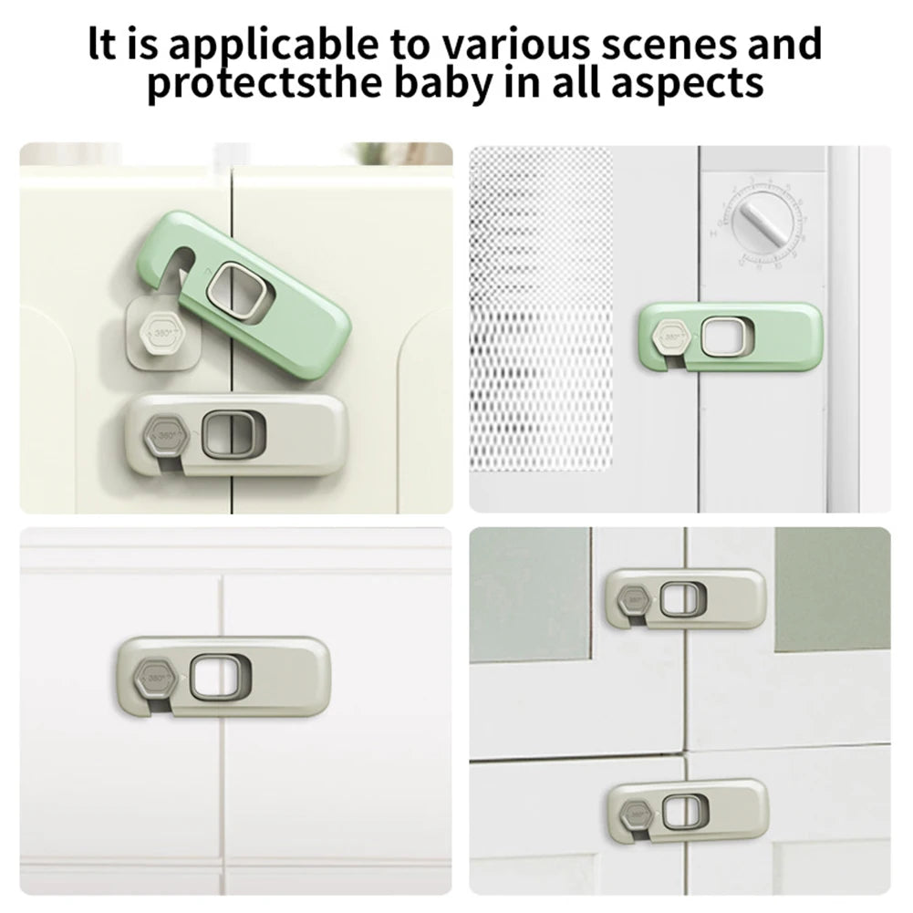 5pcs Home Refrigerator Lock Self-Adhesive Fridge Freezer Door Catch Lock Toddler Kids Child Cabinet Safety Lock Baby Safety Lock