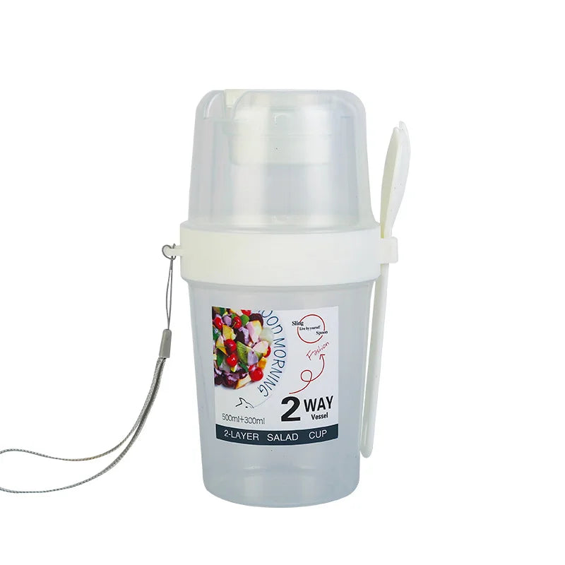 Breakfast On The Go Cups, Salad Cup To Go, Take And Go Yogurt Cereal Overnight Oats Snack Parfait Containers & Salad Dressing Ho