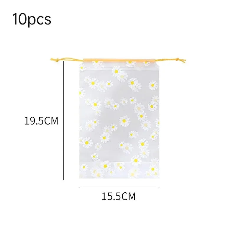 10Pcs Transparent Waterproof Travel Cosmetic Bag Towel Socks Plastic Drawstring Storage Bag Bathroom Transparent Beach Bag