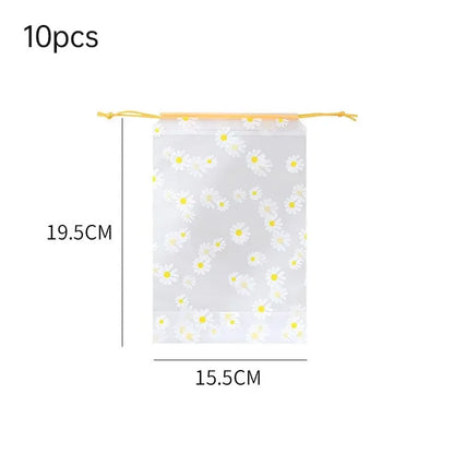 10Pcs Transparent Waterproof Travel Cosmetic Bag Towel Socks Plastic Drawstring Storage Bag Bathroom Transparent Beach Bag