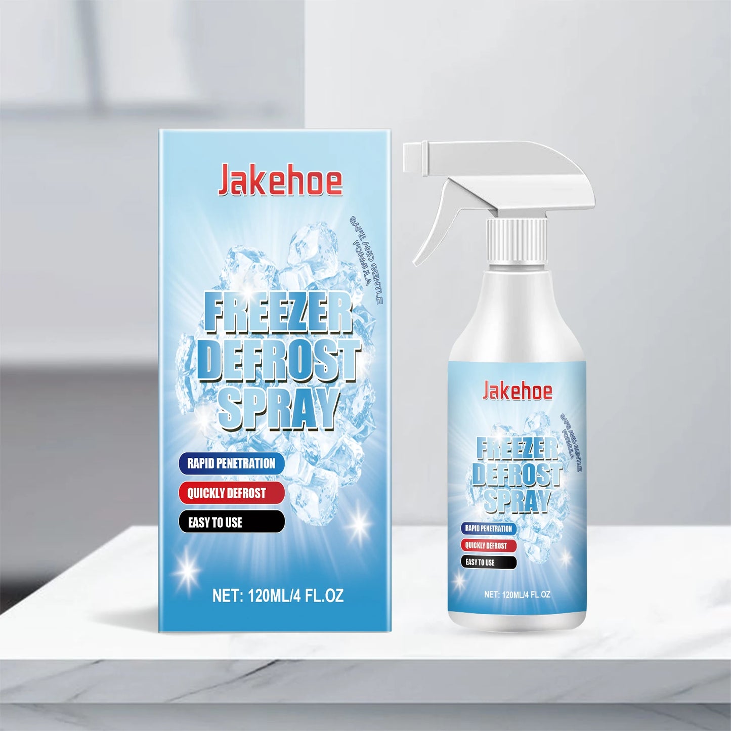 Jakehoe Fridge Defrosting Spray 120 ml Freezer Defrosting Agent And Deicing Spray Easy Defrosting, Saves Electricity and Odour
