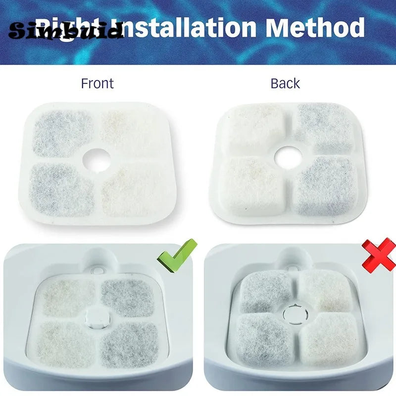 Set of 6/12 Pet Water Fountain Replacement Filters Cat Water Drinking Fountain Triple Filtration System for PIXI Water Dispenser