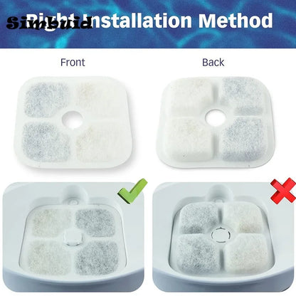 Set of 6/12 Pet Water Fountain Replacement Filters Cat Water Drinking Fountain Triple Filtration System for PIXI Water Dispenser