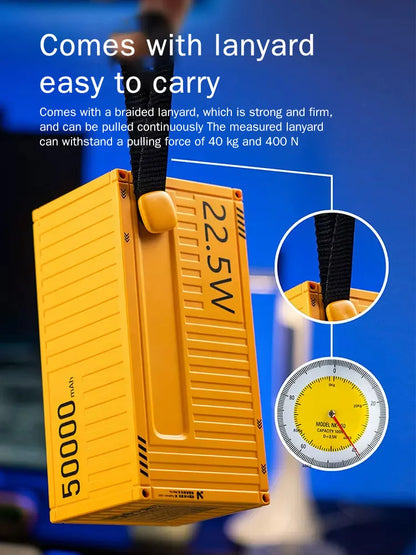 Large Capacity 50000mAh Power Bank 22.5W PD Fast Charging Auxiliary Battery for Outdoor Camping High-Speed External Spare