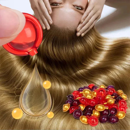 Hair Vitamin Capsule Keratin Oil Fast Restore Soft Smooth Shiny Hair Care Nourish Repair Hair Damaged Splitting Treatment Produc