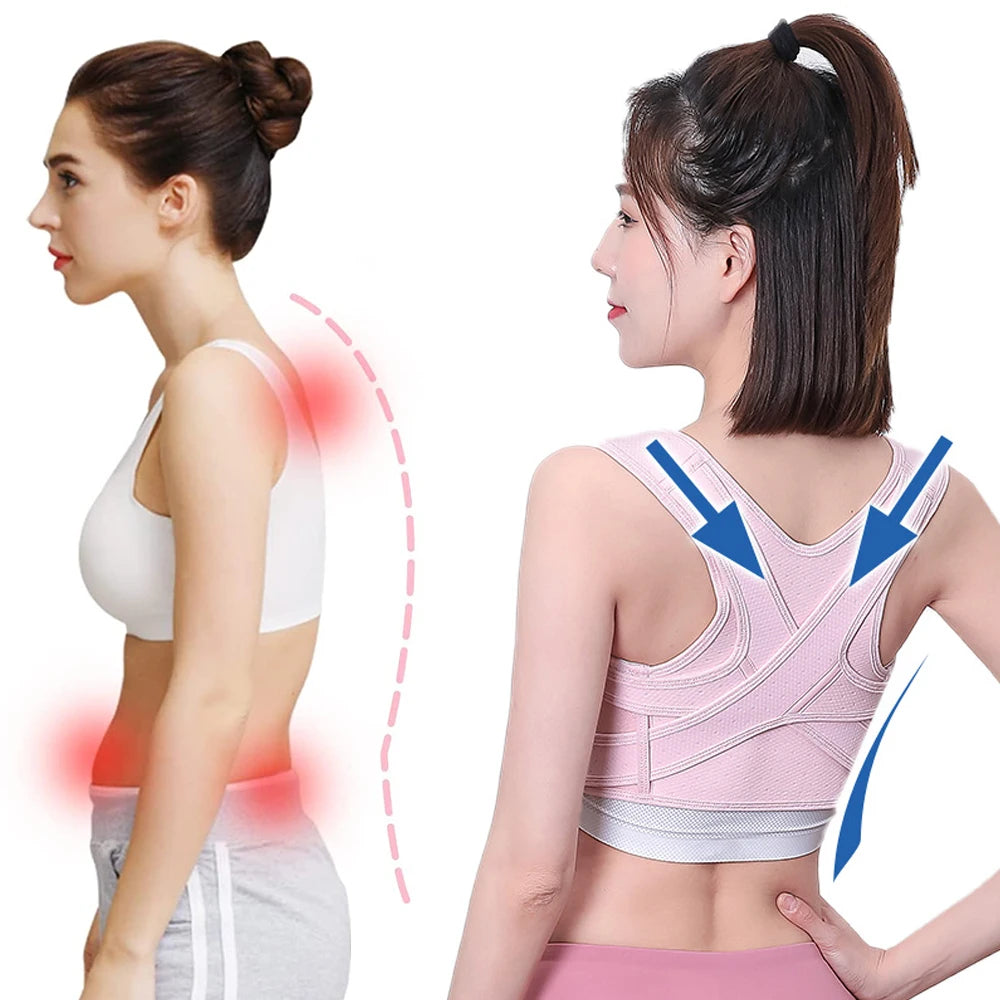 Posture Corrector Adjustable Upper Back Brace Breathable Back Support Straightener for Neck Shoulder Clavicle Lumbar Pain Relief
