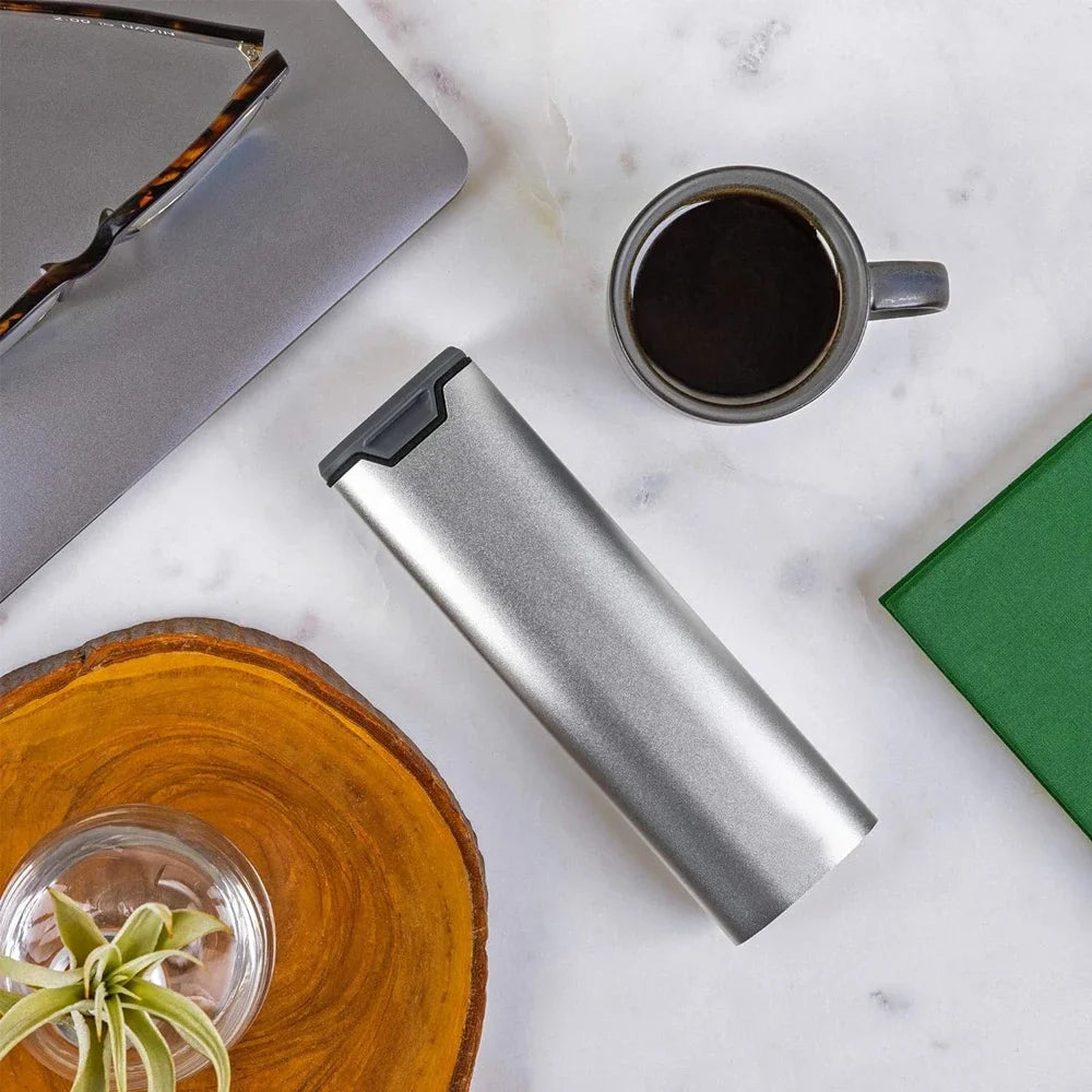 1Pcs 7 Day Weekly Pill Organizer,Premium Stylish Aluminum and Wood Large Capacity Pill Box for Supplements,Vitamins and Medicine