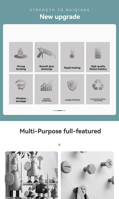 Cordless Hot Melt Glue Gun Child Hand Crafts Home DIY Repair Use 7mm Glue Stick Wireless Glue Gun