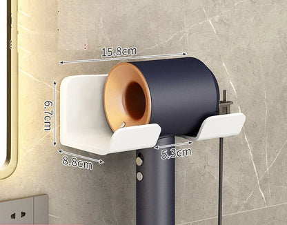 Hair Dryer Storage Rack Without Punching Holes, Bathroom Hair Dryer Hanging Rack, Bathroom Hair Dryer Placement Rack