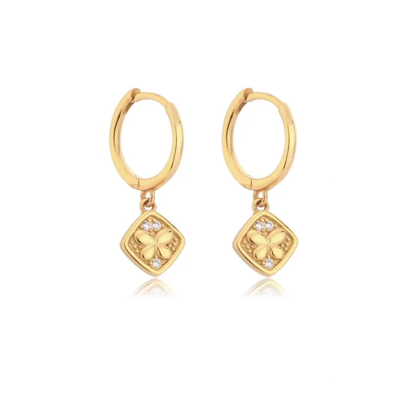 Geometric Zircon Round Bee Butterfly Hoop Earring for Women Cute Animal Huggie Ear Ring Jewelry Pendientes Wholesale