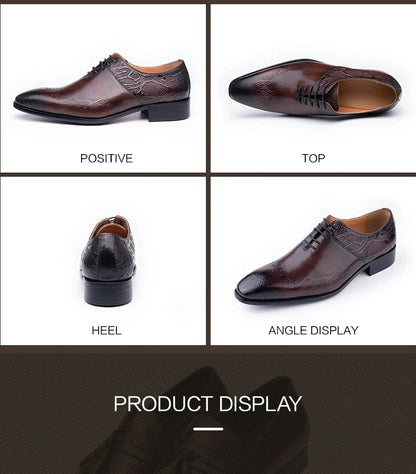 YAOLIDA Business Oxfords Shoes For Men Luxury Handmade Dress Wedding Office Side pretty Printing Preminum Formal Leather Shoe CN