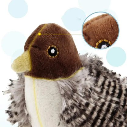 Interactive Cat Toys Electric Squeaky Simulation Bird Plush Cats Pets Teasing Toys with Feather Catnip Kitten Chirping Bird
