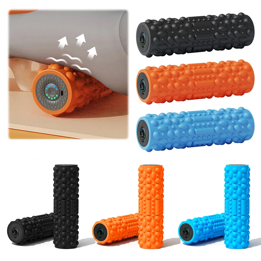 Electric Vibrating Foam Roller Yoga Column Rechargeable Exercise Roller 5 Modes Muscle Roller for Yoga Pilates