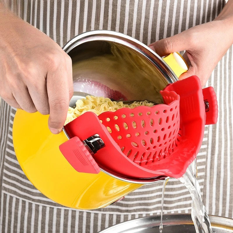 1pc, Strainer, Pot Strainer, Adjustable Clip On Strainer For Pots Pans And Bowls, Kitchen Pot Strainer