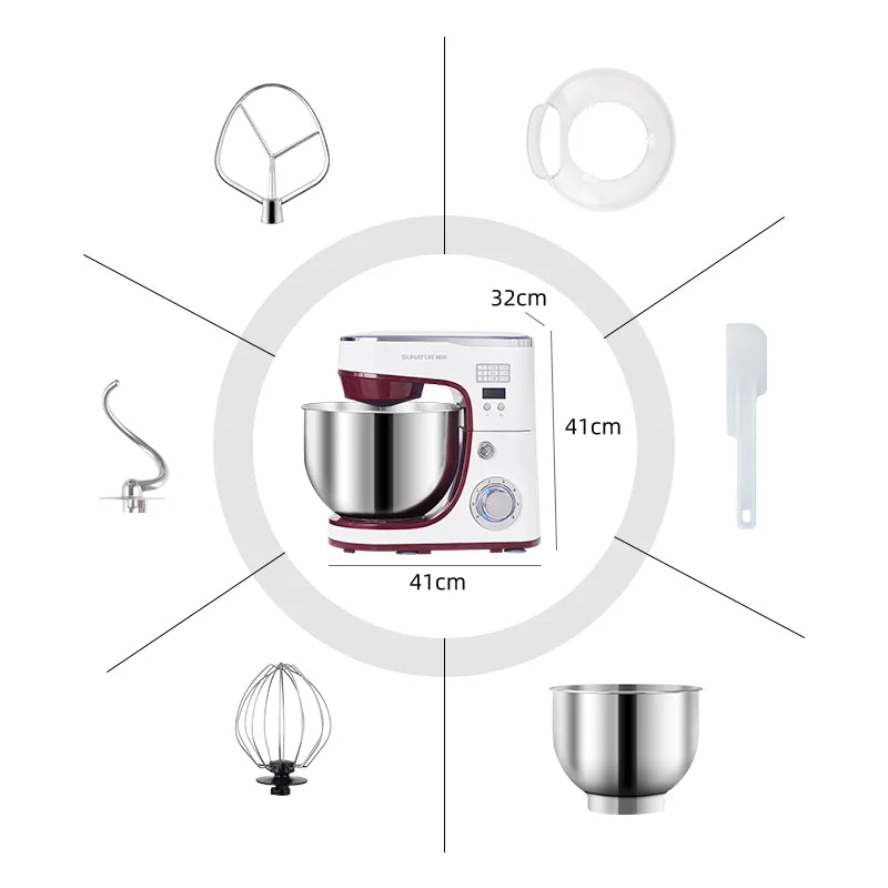 SUNATUR Electric Kitchen Blender Machine: Stand Mixer with Planetary Beater, Supports Dough Mixing,Processor for Home Appliances