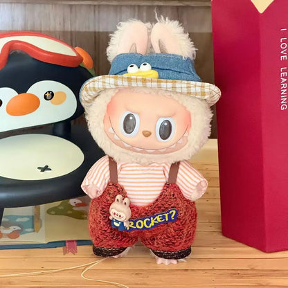 Labubu Clothes Cute Outfit Shirt Set Labubu Designer British Style Clothes Accessories Toy DIY Gifts for 15-17cm Doll