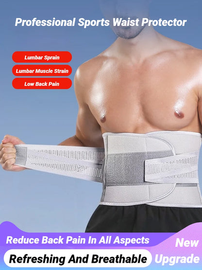 Adjustable Back Braces Waist Belt Men Women Lower Pain Relief Breathable Anti-Skid Spine Lumbar Support Trainer Trimmer Fitness