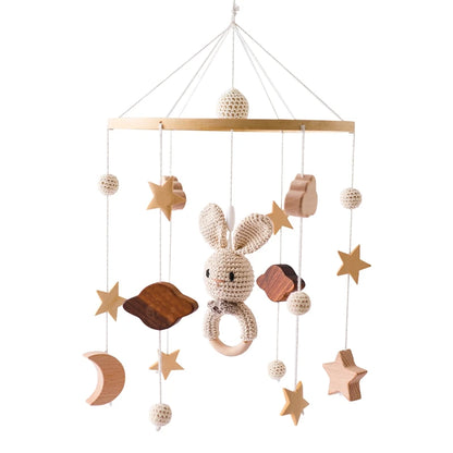 Baby Mobile Crib Bed Bell Musical Rattles Toys Soft Felt Cartoon Animal for Infants Nursery Mobiles Forest Animals Crib Toys